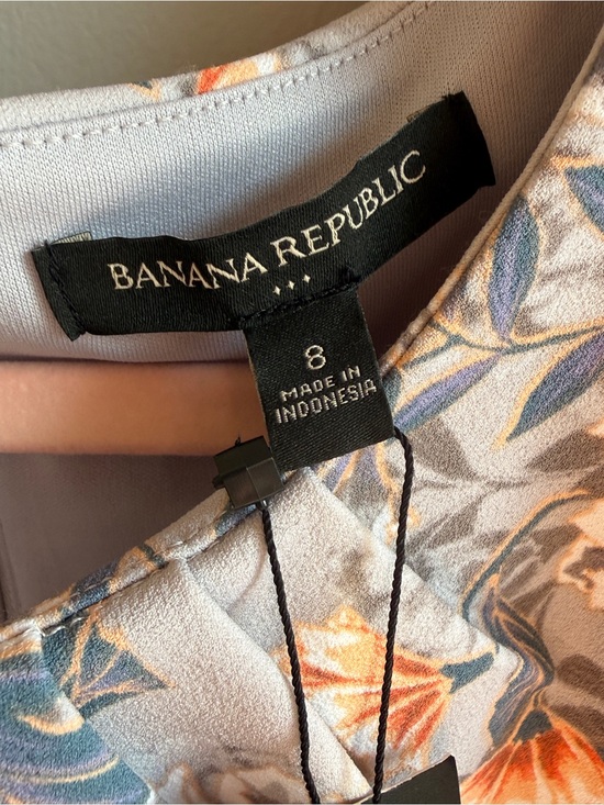 Banana Republic Dresses & Skirts - NWT Banana Republic Crane Floral Sheath Dress Cap Sleeve Grey, Blue, Coral - 8